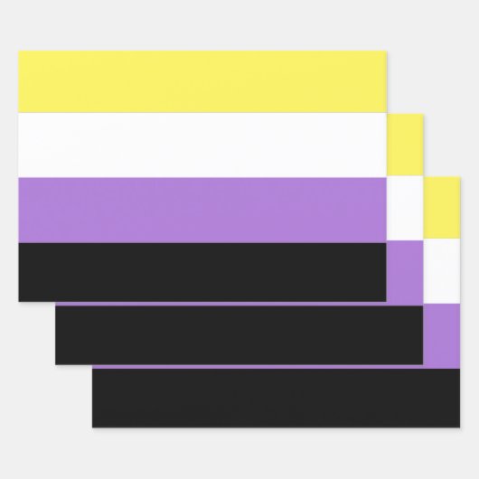 ノンバイナリー Pride フラッグ ラッピングペーパーシート (セット)