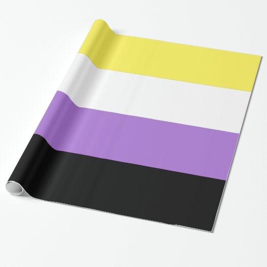 ノンバイナリー Pride フラッグ ラッピングペーパー (アンロールド)