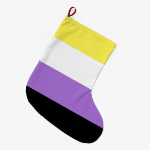 ノンバイナリー Pride フラッグ ラージクリスマスストッキング
