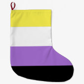 ノンバイナリー Pride フラッグ ラージクリスマスストッキング (正面)