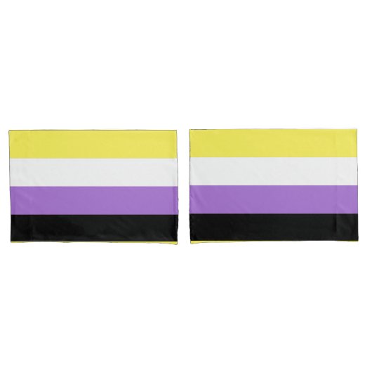 ノンバイナリー Pride フラッグ 枕カバー (フロントセット)