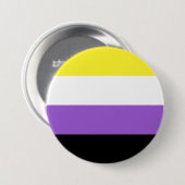 ノンバイナリー Pride フラッグ 缶バッジ (正面&裏面)