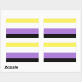 ノンバイナリー Pride フラッグ 長方形シール (シート)