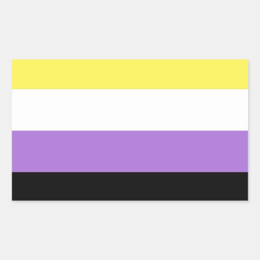 ノンバイナリー Pride フラッグ 長方形シール (正面)