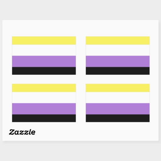 ノンバイナリー Pride フラッグ 長方形シール (シート)