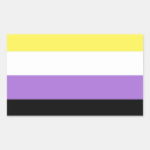 ノンバイナリー Pride フラッグ 長方形シール (正面)