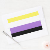 ノンバイナリー Pride フラッグ 長方形シール (封筒)