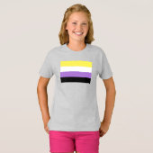 ノンバイナリー Pride フラッグ Tシャツ (正面フル)