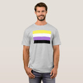ノンバイナリー Pride フラッグ Tシャツ (正面フル)