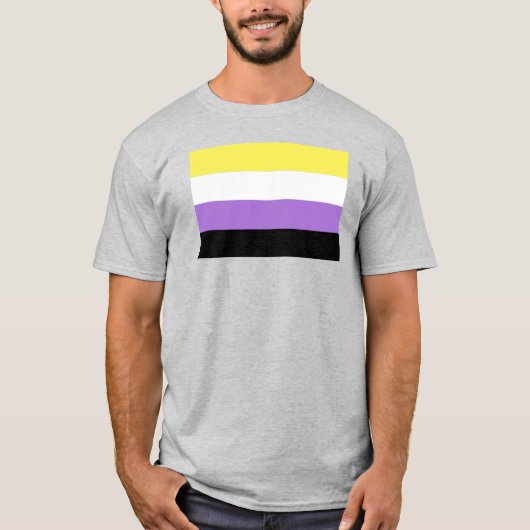 ノンバイナリー Pride フラッグ Tシャツ (正面)