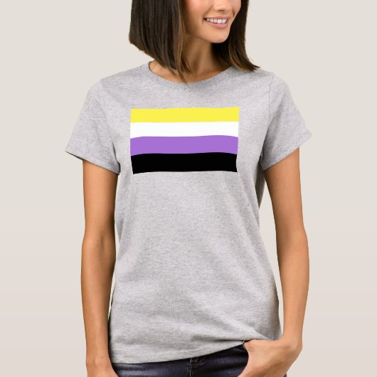ノンバイナリー Pride フラッグ Tシャツ (正面)