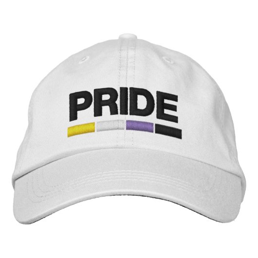 ノンバイナリー Pride 刺繍入りキャップ (正面)