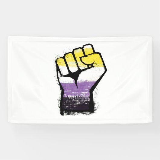 ノンバイナリー Pride 抗議のこぶし 横断幕 (横)