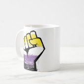 ノンバイナリー Pride Fist コーヒーマグカップ (正面左)