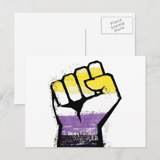 ノンバイナリー Pride Fist ポストカード (正面/裏面)