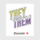 ノンバイナリー They Them ステッカー シール (シート)