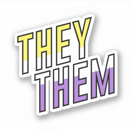 ノンバイナリー They Them ステッカー シール (正面)