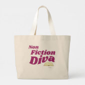 ノンフィクションDiva Sassy作家デザインロゴアート ラージトートバッグ (裏面)