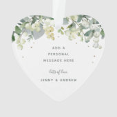 ノンフォトカスタムのスノーベリーハート型クリスマス オーナメント (裏面)