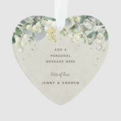 ノンフォトカスタムのスノーベリーハート型クリスマス オーナメント (裏面)