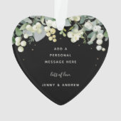 ノンフォトカスタムのスノーベリーハート型クリスマス オーナメント (裏面)