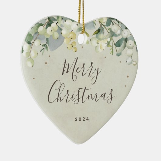 ノンフォトカスタムクリスマスハート型 セラミックオーナメント (右)