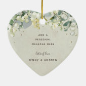 ノンフォトカスタムクリスマスハート型 セラミックオーナメント (裏面)