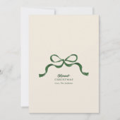 ノンフォトクリスマスグリーンモダンレトロ弓 シーズンカード (正面)