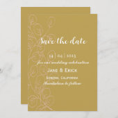 ノンフォトシンプルサバンナグリーンカラーアイビー セーブザデート (正面/裏面)