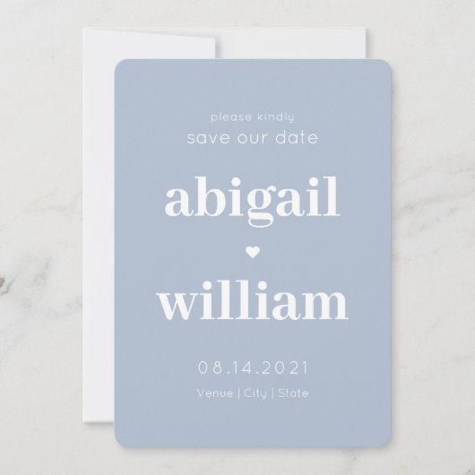 ノンフォトダスティブルーシンプルミニマモダンリスト セーブザデート (正面)