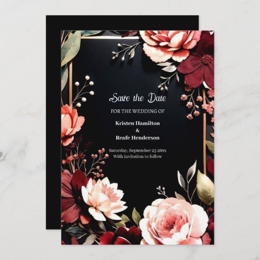 ノンフォトブルゴーニュエレガンス セーブザデート (正面/裏面)