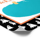 ノンフードトリートカボチャティール（緑がかった色）ハロウィーンアレルギー ポスター (角)