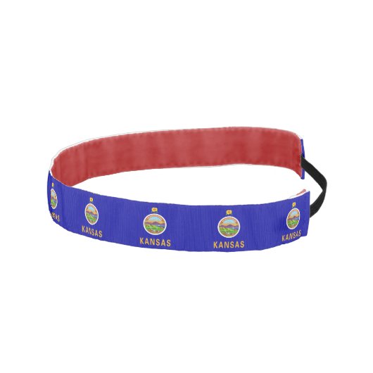 ノンヘスリップまたは滑ることッドバンドとカンザス州旗 アスレチックヘッドバンド (右)