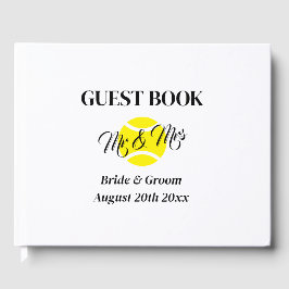 ノン伝統的ミセス・テニス・テーマ結婚 ゲストブック