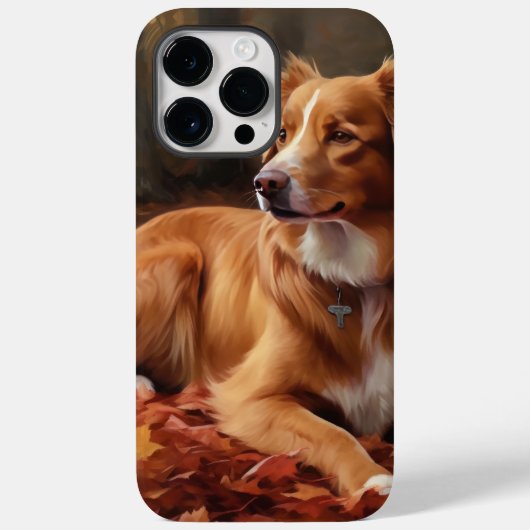 ノヴァ・スコシア・ダック・トーリエ 秋の落ち葉と  Case-Mate iPhoneケース (裏面)