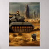 ノヴム砂漠の戦場 | AIアートポスター ポスター (正面)