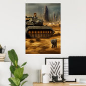 ノヴム砂漠の戦場 | AIアートポスター ポスター (ホームオフィス)