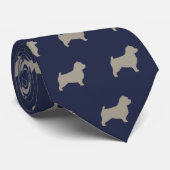 ノーウィッチテリアのシルエット模様の犬の品種 ネクタイ (ロール)