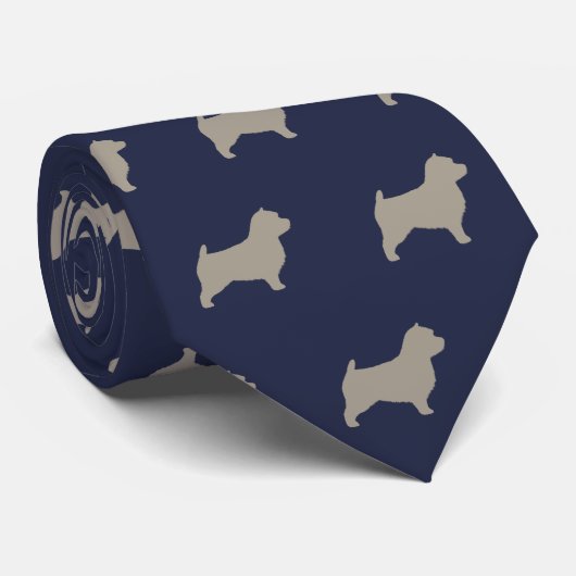 ノーウィッチテリアのシルエット模様の犬の品種 ネクタイ (ロール)