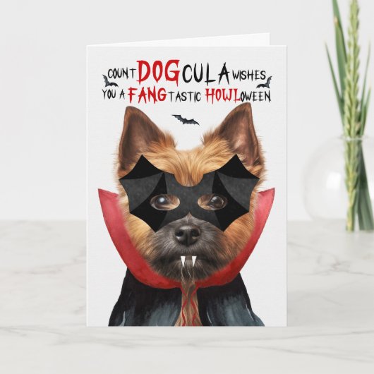 ノーウィッチテリア犬おもしろい数DOGculaハロウィーン シーズンカード (正面)