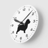 ノーウィッチテリア犬はシルエットを育てる ラウンド壁時計 (傾斜)