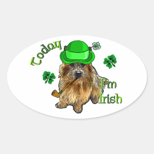ノーウィッチテリアSt patricks 楕円形シール (正面)