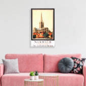 ノーウィッチヴィンテージ旅行ポスター復元 キャンバスプリント (インサイチュ (リビング))
