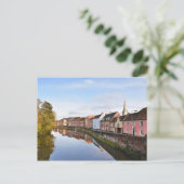 ノーウィッチ大聖堂とウェンサム川の景色 ポストカード (スタンド正面)