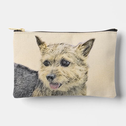 ノーウィッチ絵を描テリアの可愛いオリジナルペットドッグアート アクセサリーポーチ (正面)