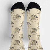 ノーウィッチ絵を描テリアの可愛いオリジナルペットドッグアート ソックス (上部)