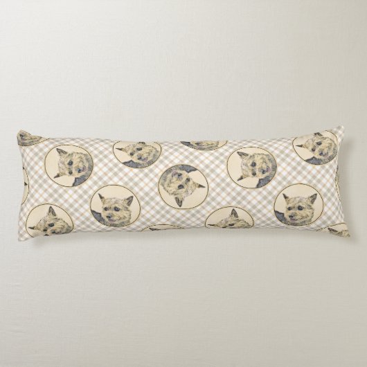 ノーウィッチ絵を描テリアの可愛いオリジナルペットドッグアート ボディピロー (裏面)