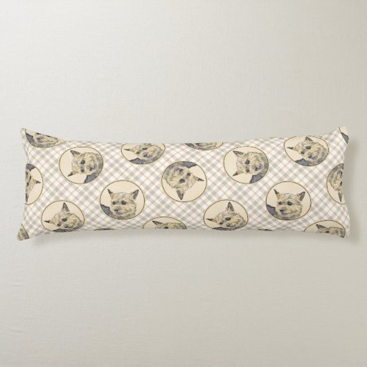 ノーウィッチ絵を描テリアの可愛いオリジナルペットドッグアート ボディピロー (正面)