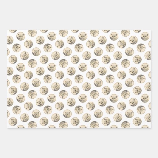 ノーウィッチ絵を描テリアの可愛いオリジナルペットドッグアート ラッピングペーパーシート (正面2)