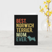 ノーウィッチ・テリアー・ママ・エバー・愛犬家・マザーズデイ カード (黄色い花)